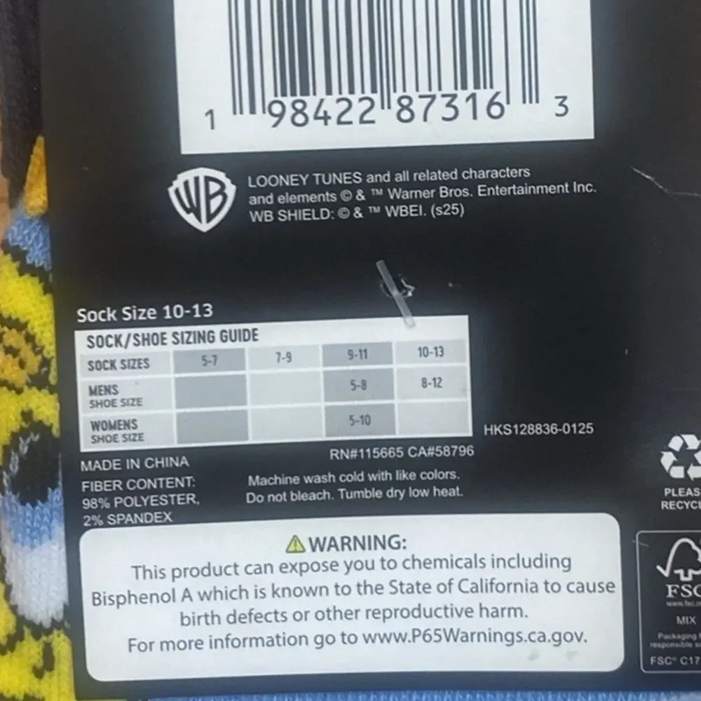 Bioworld Looney Tunes Tweety Bird Socks